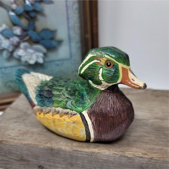 Vintage Handpainted Wax Duck Sculpture RUSS BERRIE - Picture 2 of 9